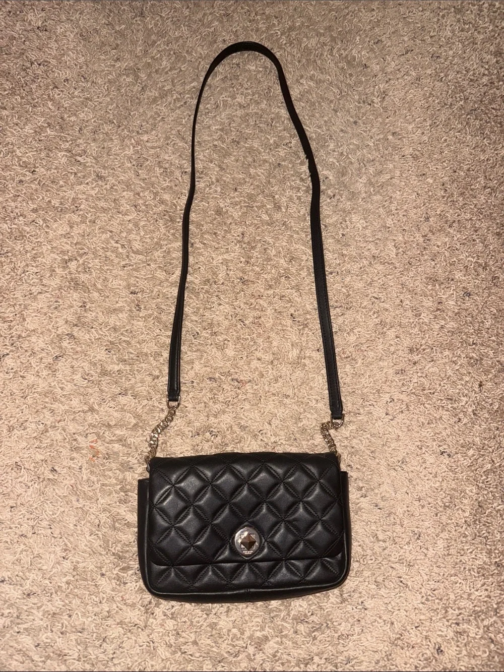 Kate Spade Black Quilted Crossbody Shoulder Bag